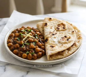 Chana Masala + Plain Tandoori Roti (2 pieces)