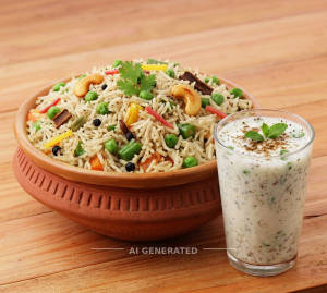Matar Pulao + Masala Namkeen Chaas