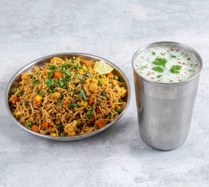 Bhaji Pulao + Masala Chaas