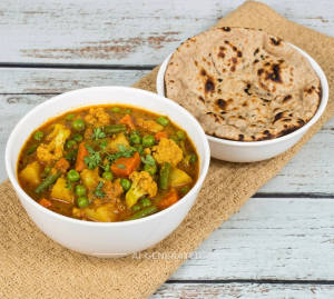 Mix Veg + Tandoori Roti (1 piece)