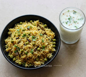 Mutter Polao + Butter Milk