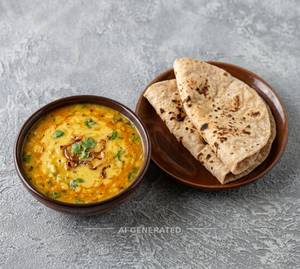 Dal Fry + Tawa Roti (2 Pieces)