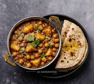 Aloo Chole + Tawa Roti (2 Pieces)