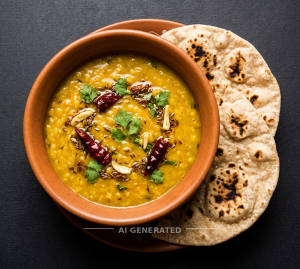 Dal Tadka + Tandoori Roti Plain (2 Pieces)