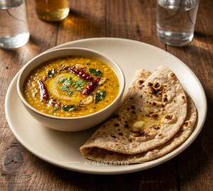 Dal Tadka + Plain Tandoori Roti (2 pieces)