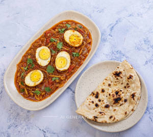 Egg masala + Tandoor roti (1 piece)