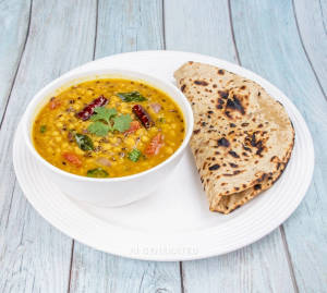 Yellow Dal Fry + Tandoori Roti (1 Pc)