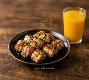 Chicken Kebab Dry + Mango Juice