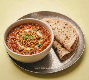 Sev Bhaji + Plain Chapati (2 pieces)