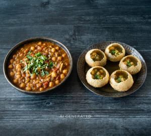 Chola Sabji + Pani Puri Half (4 Piece)