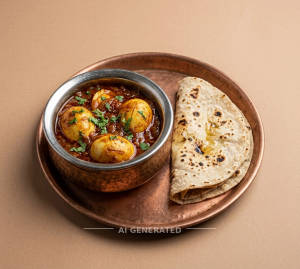 Egg Curry + Tawa Roti (2 pieces)