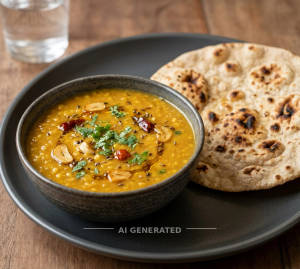 Dal Tadka + Plain Tandoori Roti (1 Piece)