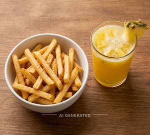 French Fries + Pineapple Juice