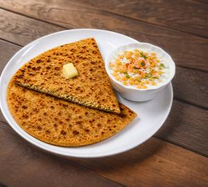 2 Paneer Paratha With Boondi Raita