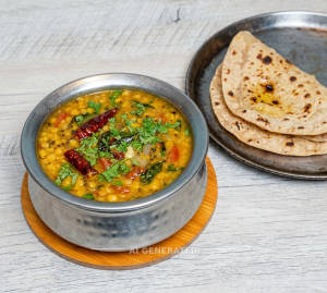Dal Fry + Tawa Roti (2 Pieces)