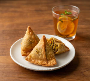 Samosa + Lemon Tea
