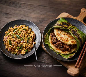 Muttai kalakki + Beef kizi parotta (1 piece)