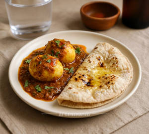 Egg Curry [2 Pieces] + Butter Roti (1 piece)