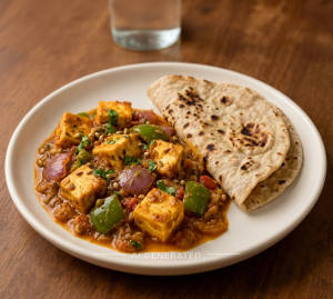 Kadhai Paneer + Tandoori Roti (2 pieces)