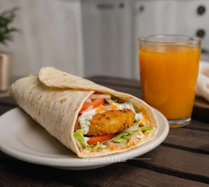 Aloo Patty Wrap + Bottled Juice