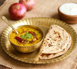 Dal tadka + Plan roti (2 pieces)