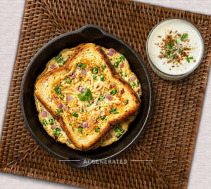 Bread Omelette + Spiced Buttermilk