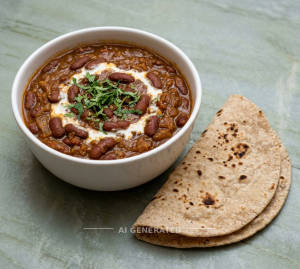 Rajma Masala. + Plain Roti (2 Pc)