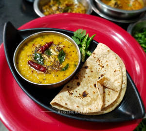 Dal Tadka + Tava Roti (2 Pieces)