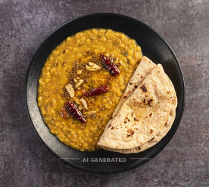 Dal Tadka + Plain Roti (2 pieces)
