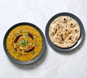 Dal Fry + Roti (1 Piece)