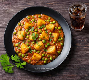 Aloo matar + Soft drink
