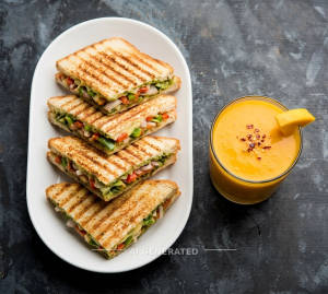 Veg Grilled Sandwich + Spicy Mango