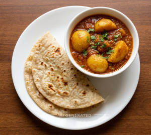 Plain Aloo Dum + Roti (2 Pieces)