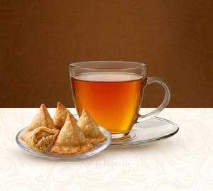 Khoya (Mawa) Samosa + Golden Tea