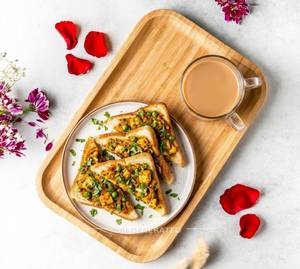 Paneer Samosa Toast + Masala Tea