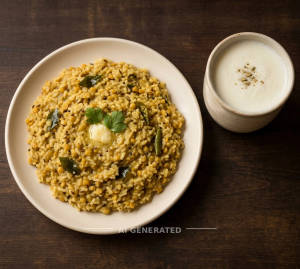 Dal Khicdi + Plain Lassi