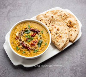 Dal Tadka + Tawa Roti (2 pieces)