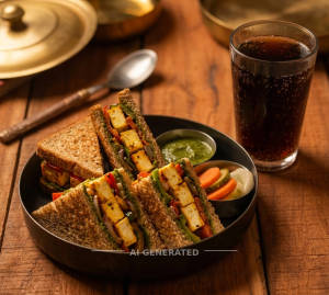 Veg Sandwich + Soft Drinks