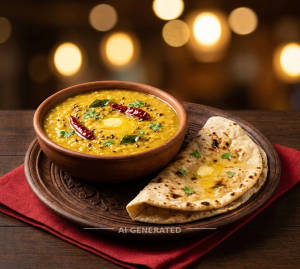 Yellow Dal Tadka + Tawa Butter Roti (1 piece)