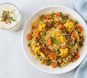 Veg. Biryani + Normal Butter Milk