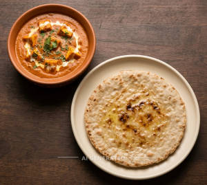 Paneer Butter Masala + Tandoori Roti Butter (1 piece)