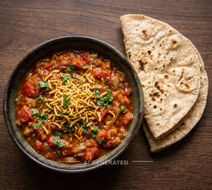 Sev Tamatar + Tawa Roti (2 pieces)