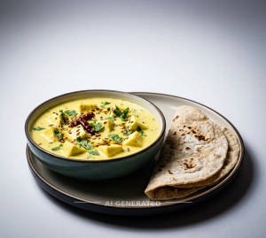 Kadhi paneer + Tawa roti simple single roti (2 pieces)