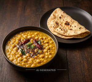 Dal Tadka Chana + Tawa Roti (1 Piece)