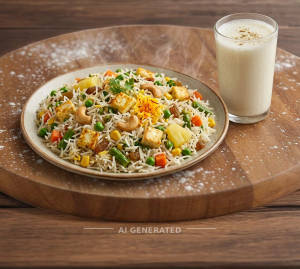 Navratan Pulao + Lassi