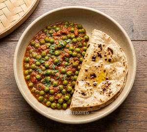 Matar Masala + Tawa Butter Roti (1 Piece)
