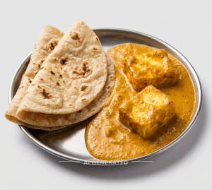 Shahi Paneer (2 piece paneer) + Plain Tawa Roti (2 pieces)