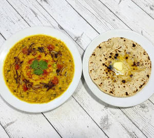 Dal Fry + Butter Tawa Roti (1 Piece)