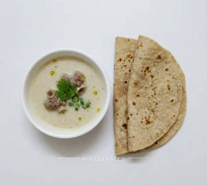 Pandhara Rassa - Small Bowl + Chapati (2 pieces)