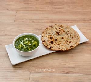 Palak Paneer + Tandoori Plain Paratha (1 Piece)